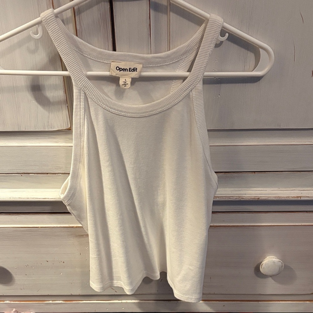 White Crop Tank Top